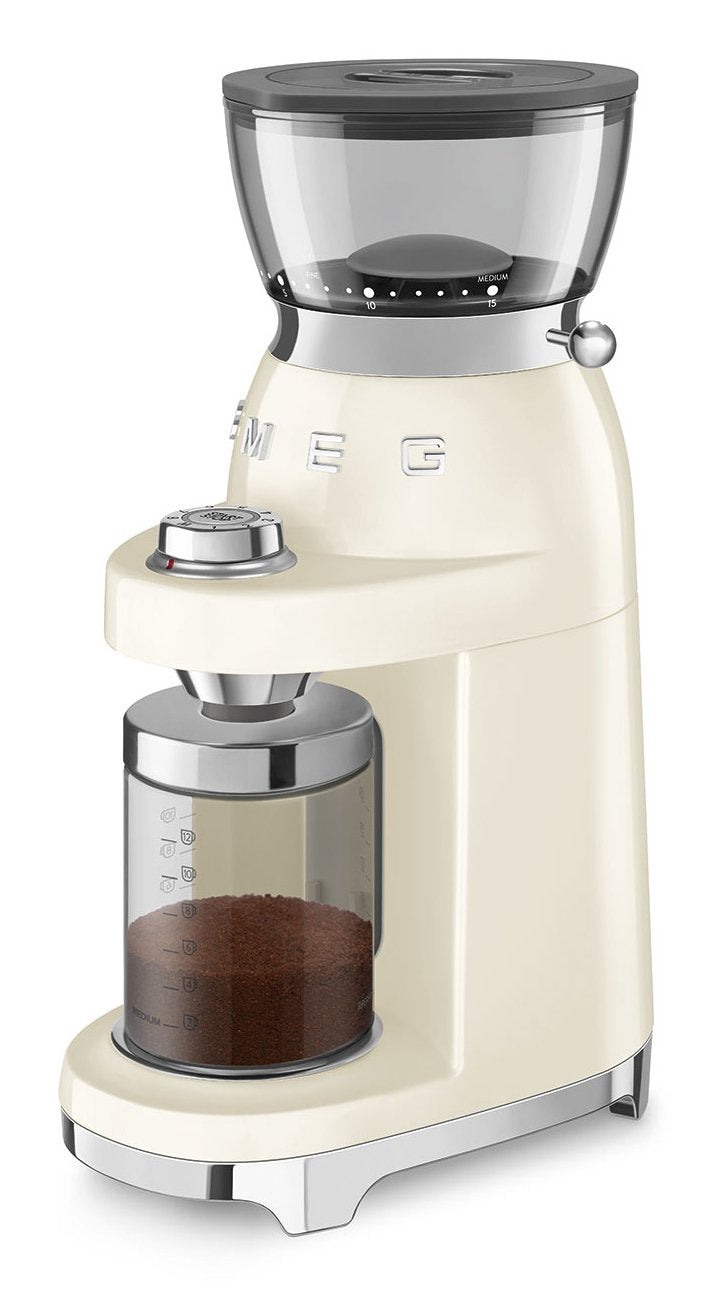 Smeg Kaffeemühle Cgf03creu, 15 Mahlgrade, 240g Bohnenbeh., 150w, Creme
