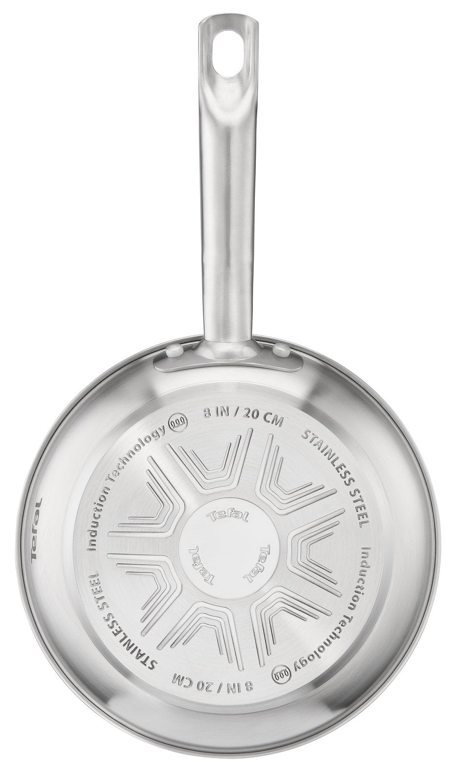 Tefal Virtuoso E4920625 Sartén Multiuso Alrededor, Pan Acero Fino, Alrededor, Sartén Multiuso, Acero Inoxidable, Acero Inoxidable, 250 °C, Acero Inoxidable