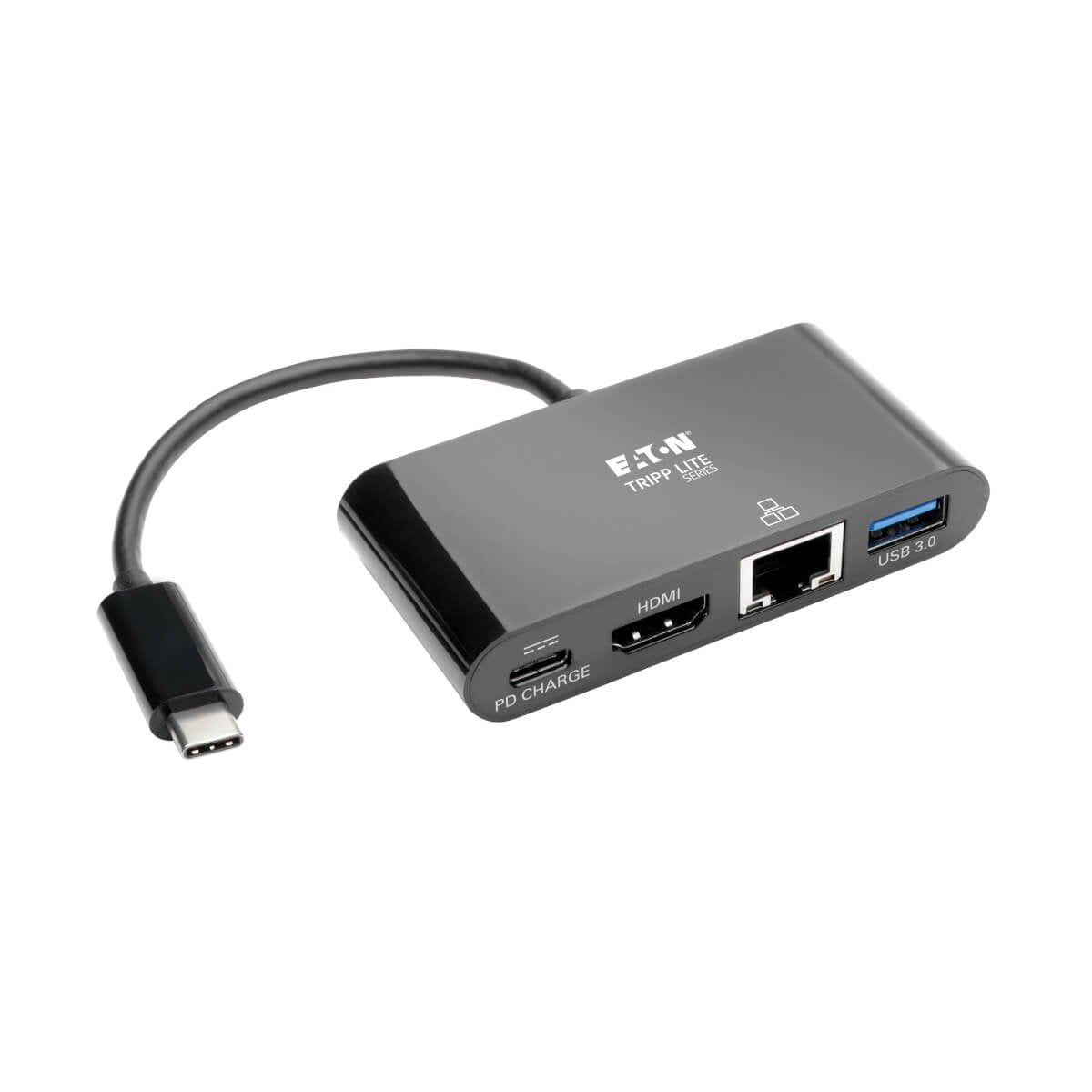 Eaton Tripp Lite Usb-C Multiport Adapter Hdmi Usb 3.0 Port Gbe 60w Pd Charging Hdcp Black