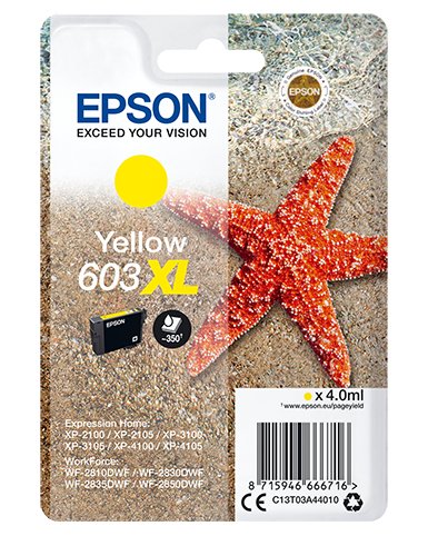 Epson Tinta Amarilla Xl Estrella De Mar 1 Tinta 603xl Rf / Am Single
