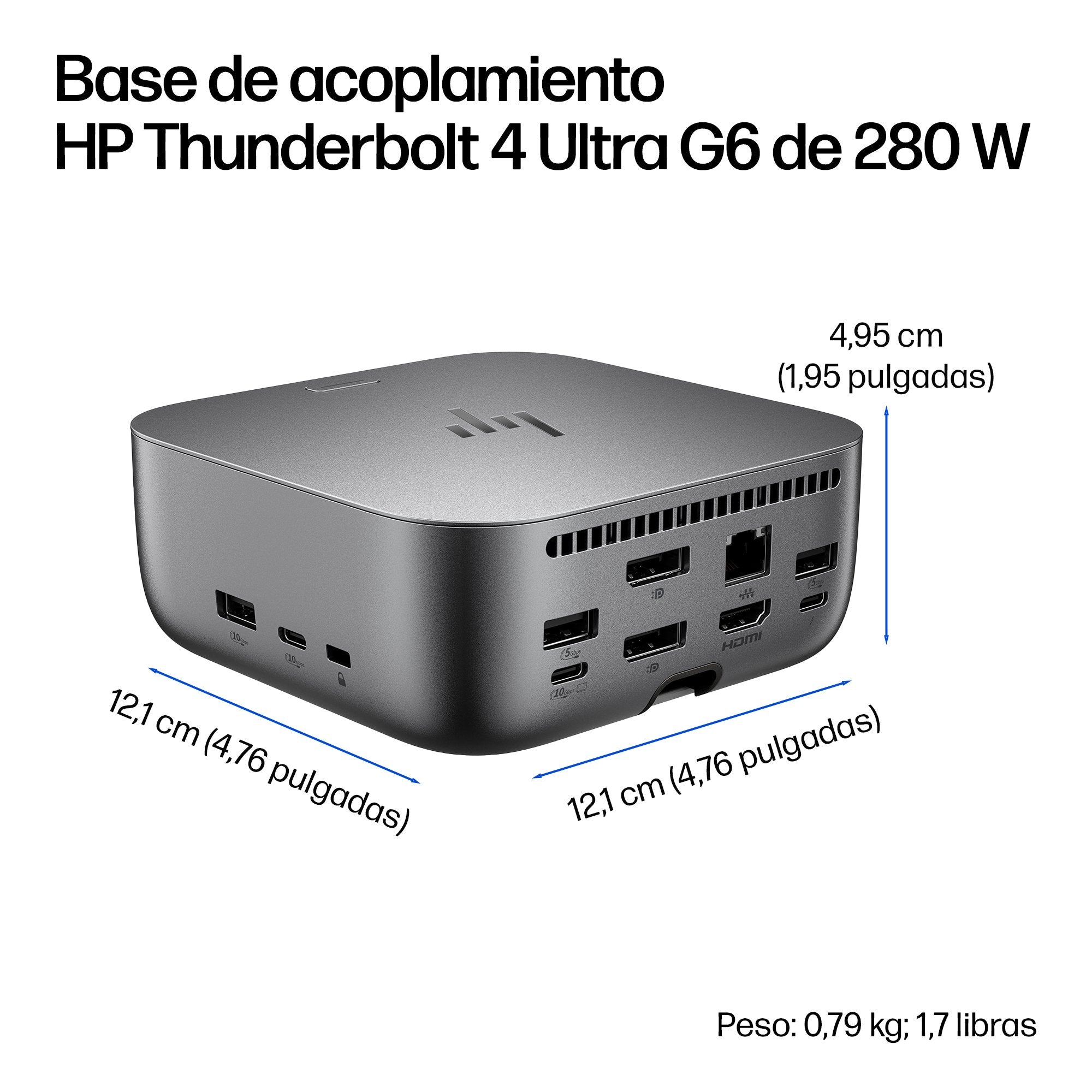 EAN 5715063796368 - HP Thunderbolt 4 Ultra 280W G6 Dock Alámbrico Gris imagen 4