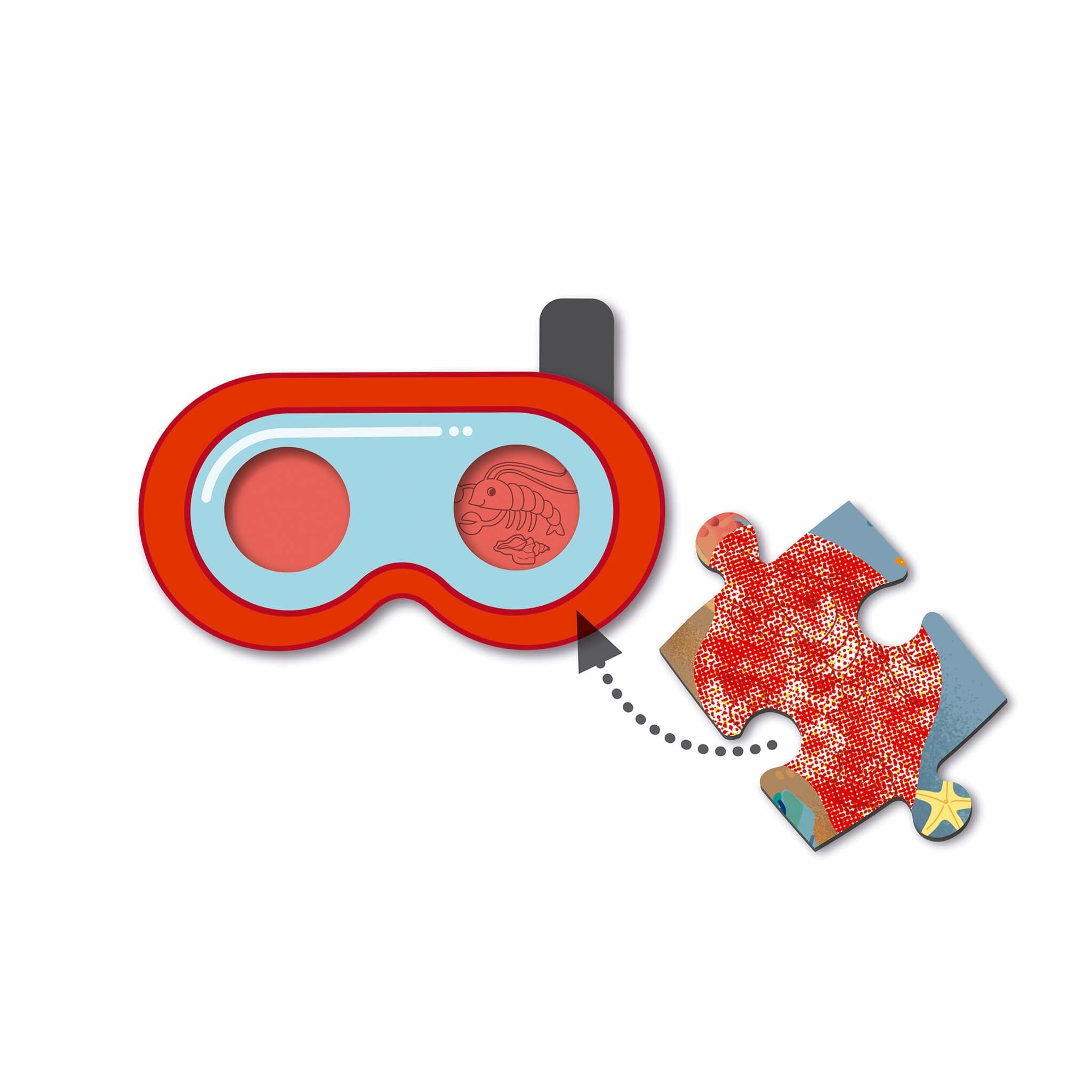 Apli Puzle Secreto Playa - Diseño Infantil Colorido - Piezas Resistentes Y Seguras - Incluye Gafas Magicas Y Poster