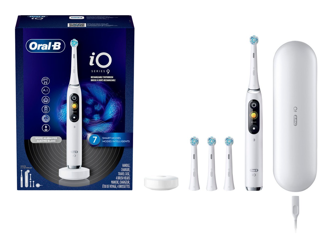 EAN 8700216838184 - Oral-B iO Series9 Adulto Cepillo de dientes oscilante Blanco imagen 2