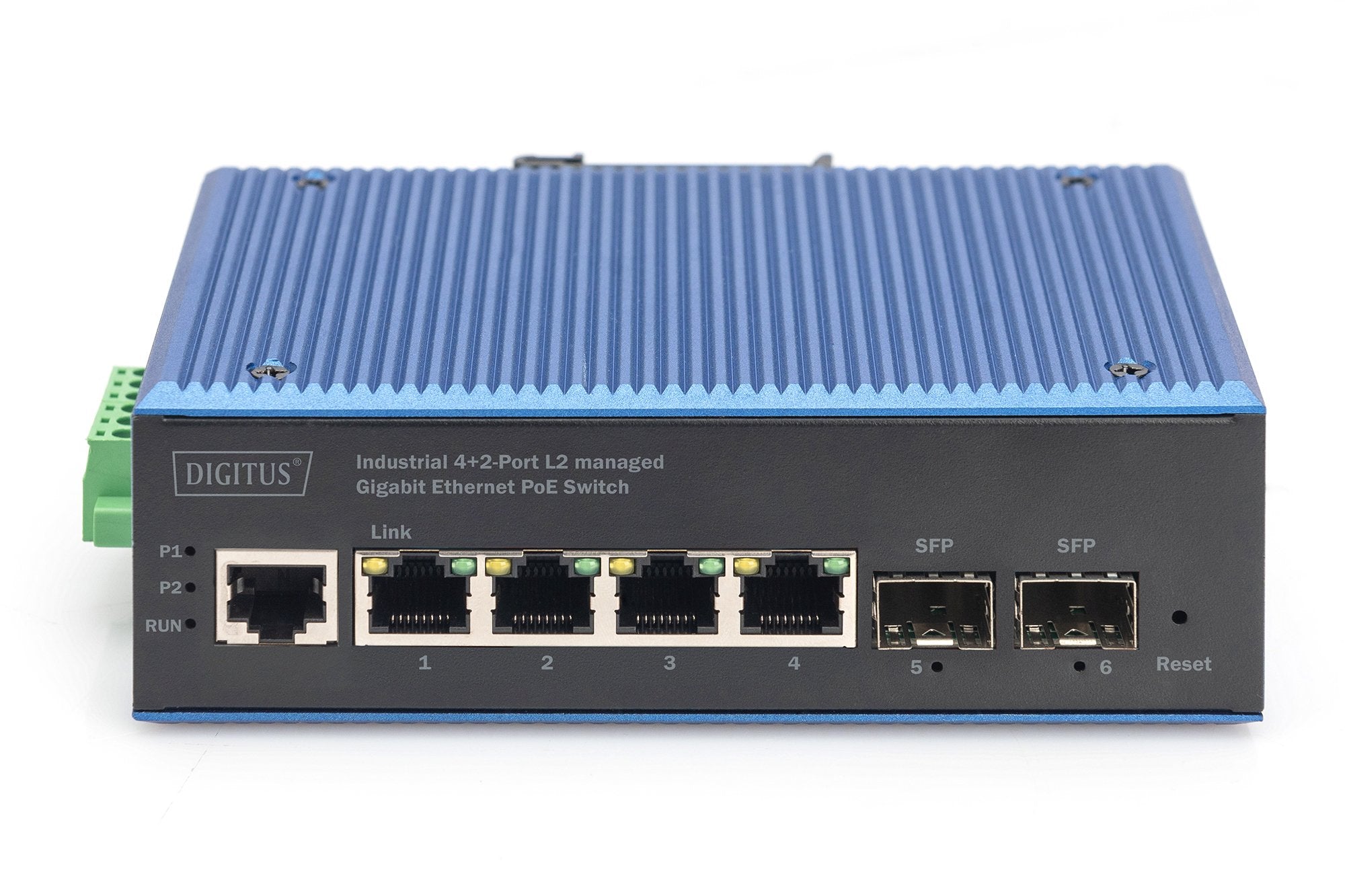 EAN 4016032490197 - Digitus DN-651155 switch Gigabit Ethernet (10/100/1000) Energía sobre Ethernet (PoE) Negro, Azul imagen 2