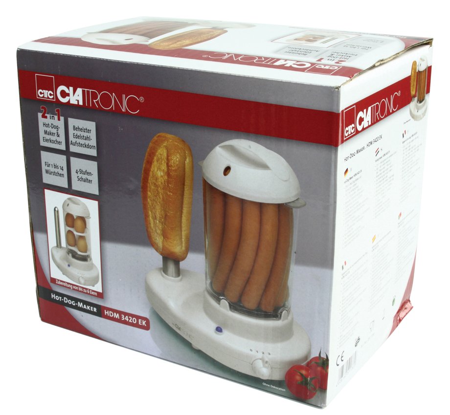 EAN 4006160511369 - Clatronic HDM 3420 EK Vaporizador de perritos calientes 350 W Blanco imagen 3