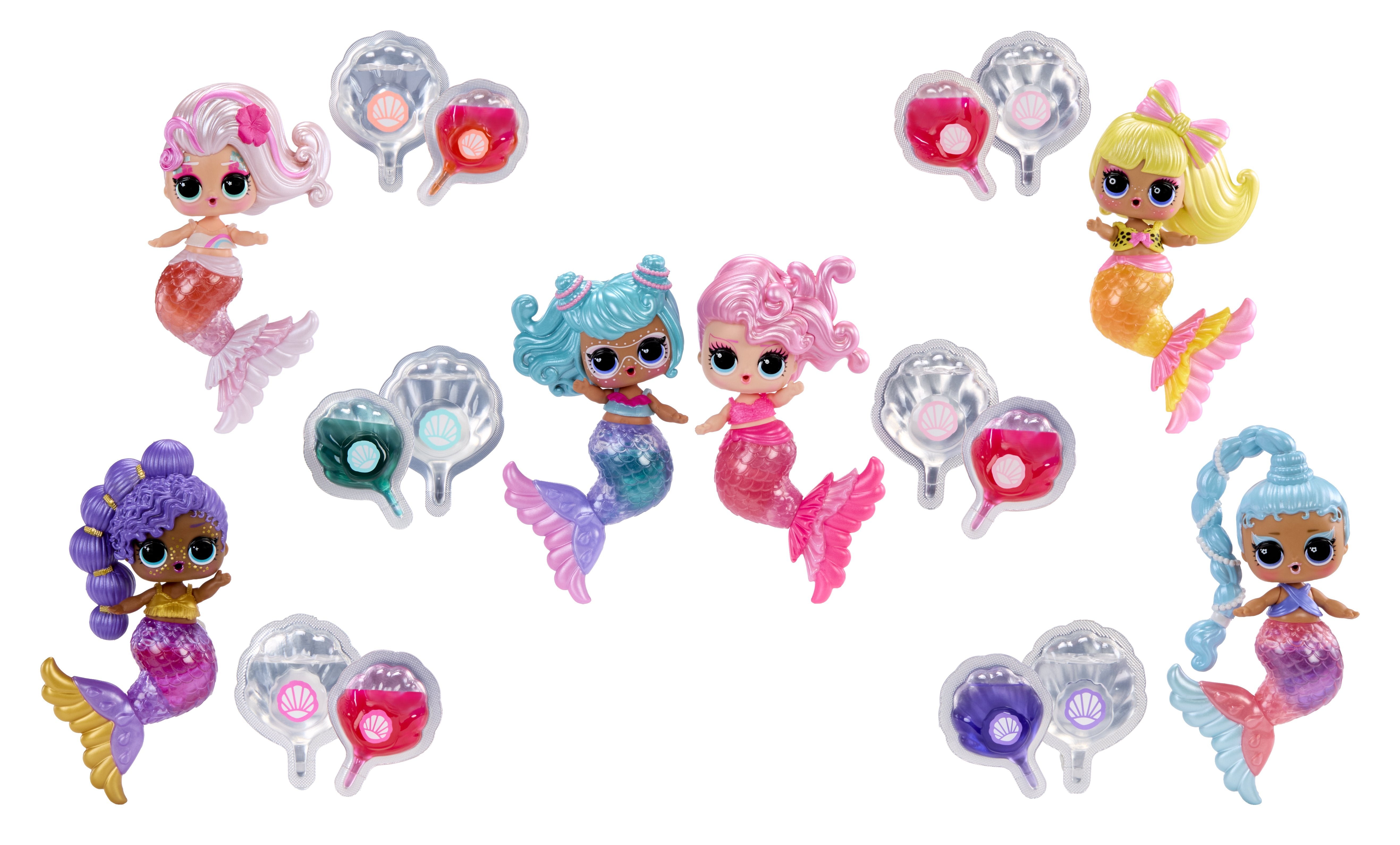 Mga Entretenimiento L.O.L. ¡Sirenas Sorpresa! Makeover Magic Tots, Figura De Juguete Artículos Surtidos, Una Figura 596301-Euc