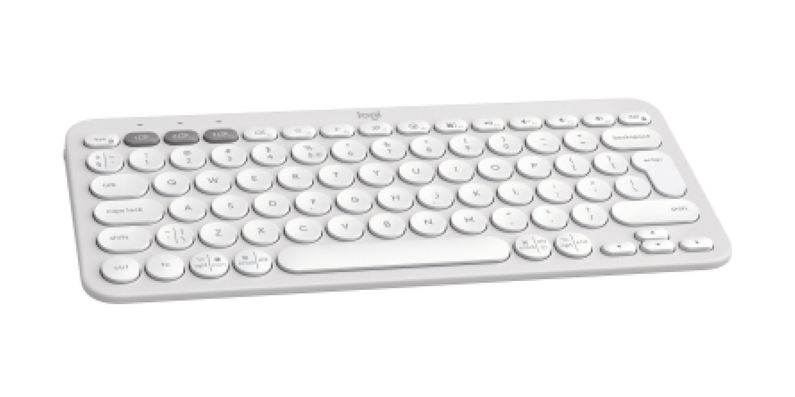 Teclado Inglés Logitech Pebble Keys 2 K380s Rf Wireless + Bluetooth Qwerty Internacional De Ee.Uu. Blanco