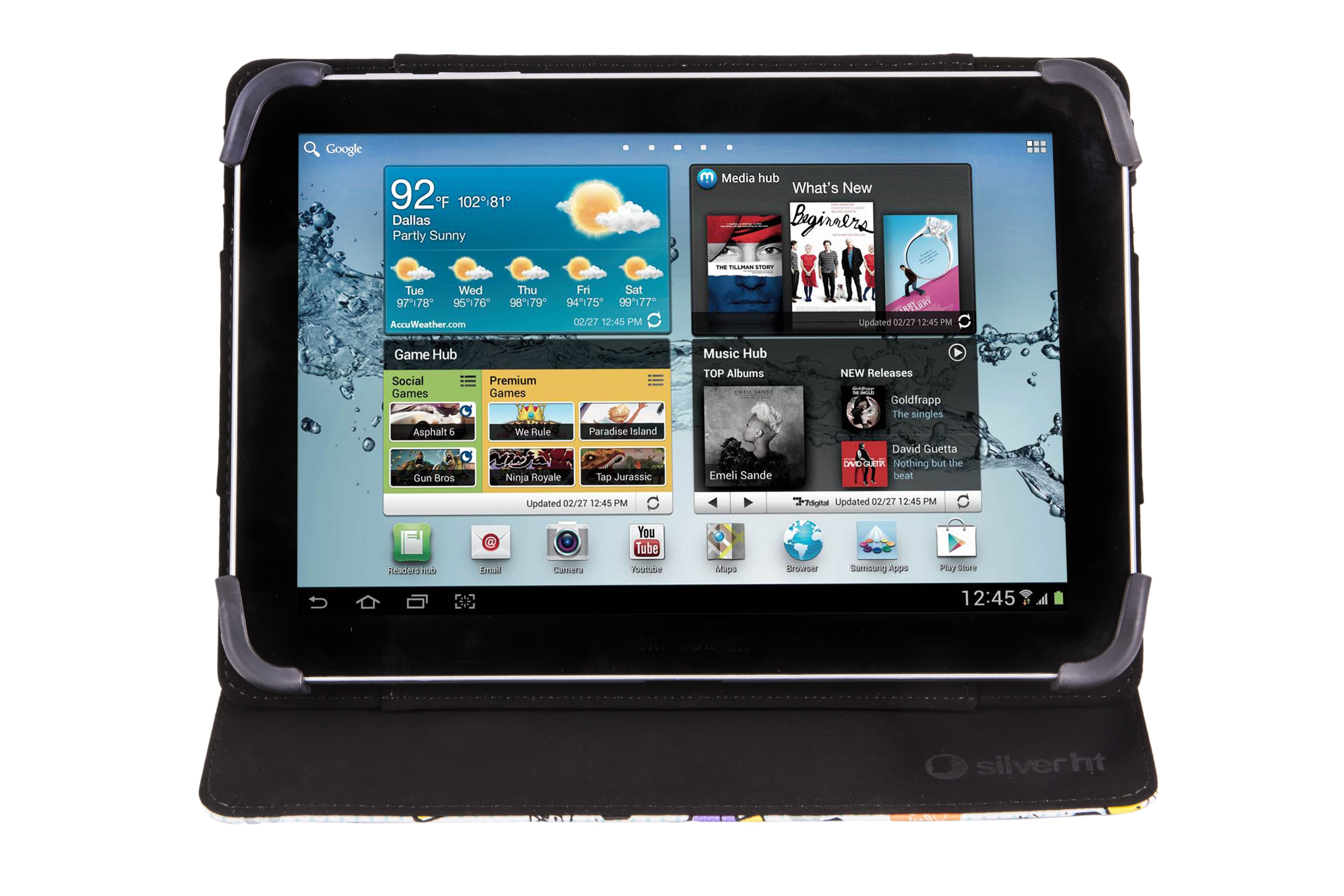 Funda Universal Silver Ht Para Tablet 9-10.1"Cool Ice Pop Blanco Puntos Azules