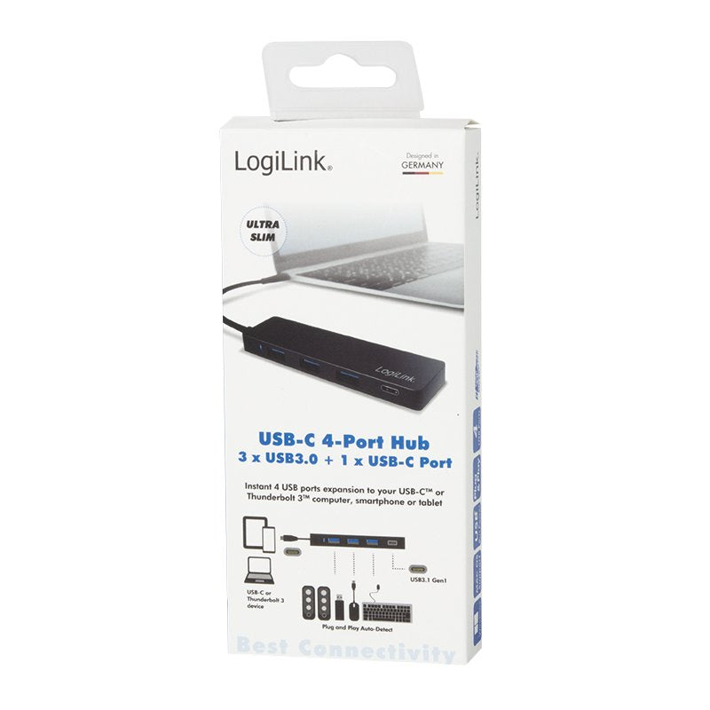 Logilink Ua0311 Hub De Interfaz Usb 3.2 Gen 1 (3.1 Gen 1) Type-C 5000 Mbit/S Negro