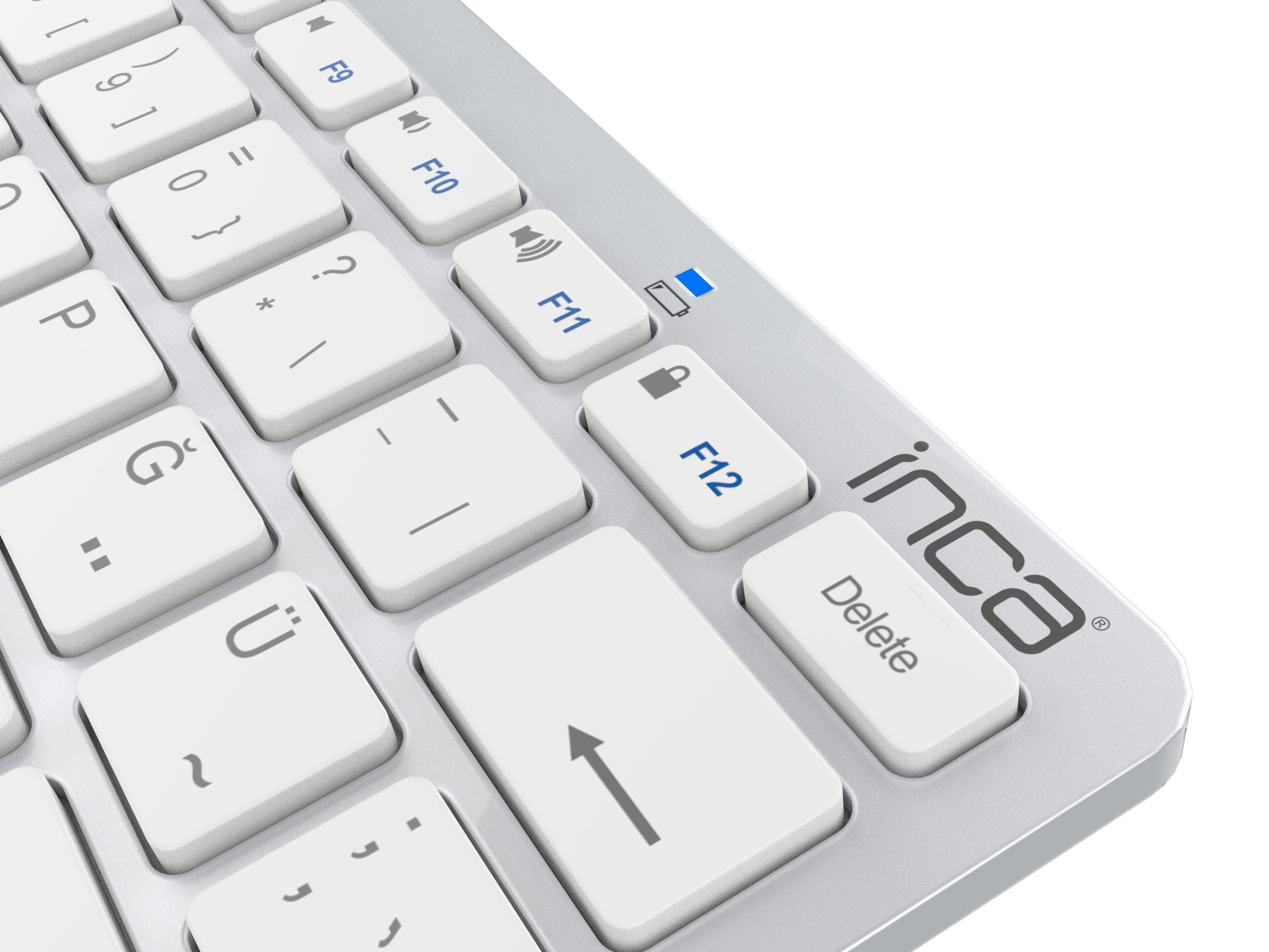 Teclado Aleman Inca Ibk-569bt Bluetooth Metálico, Plata