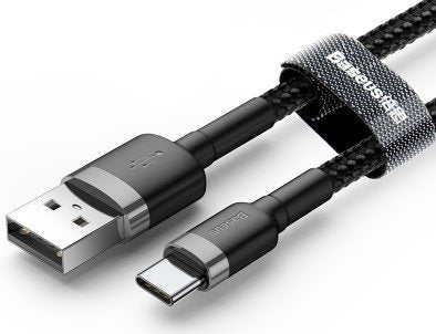 Cable Baseus Type-C Cafule 2a, 3m Gray/Black (Catklf-Ug1)