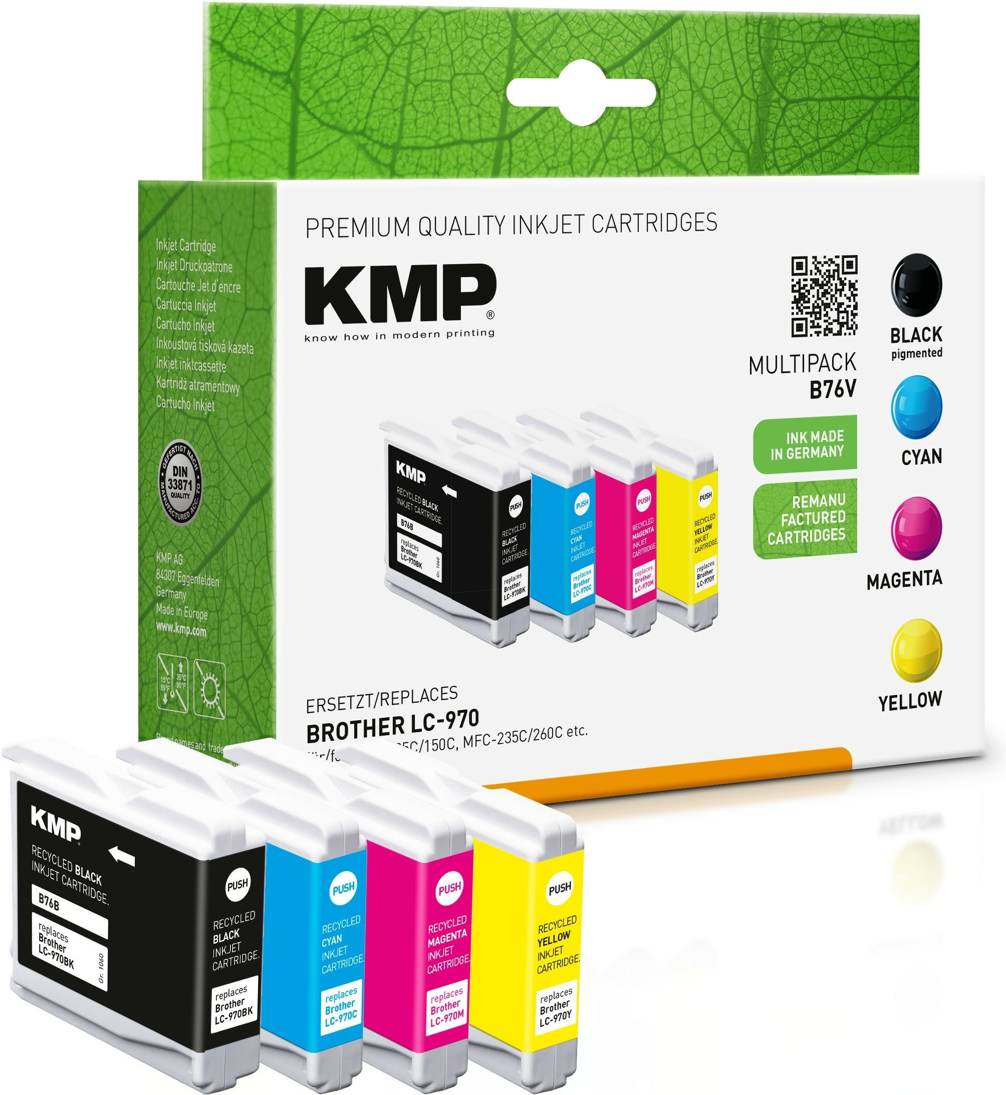 EAN 4011324370584 - KMP 1060,4005 cartucho de tinta 4 pieza(s) Compatible Negro, Cian, Magenta, Amarillo imagen 1