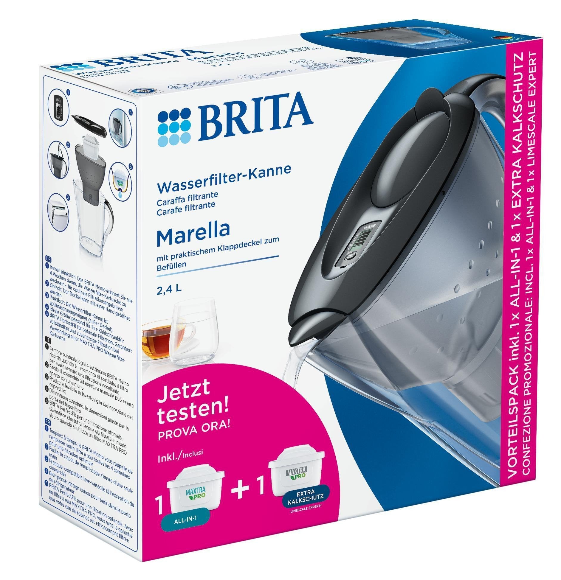 EAN 4006387140434 - Brita Marella Filtro potabilizador portátil 2,4 L Grafito, Transparente imagen 2