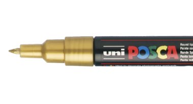 Uniball Marcador Posca Pc-1m No Permanente Punta Fina 0.7mm Oro