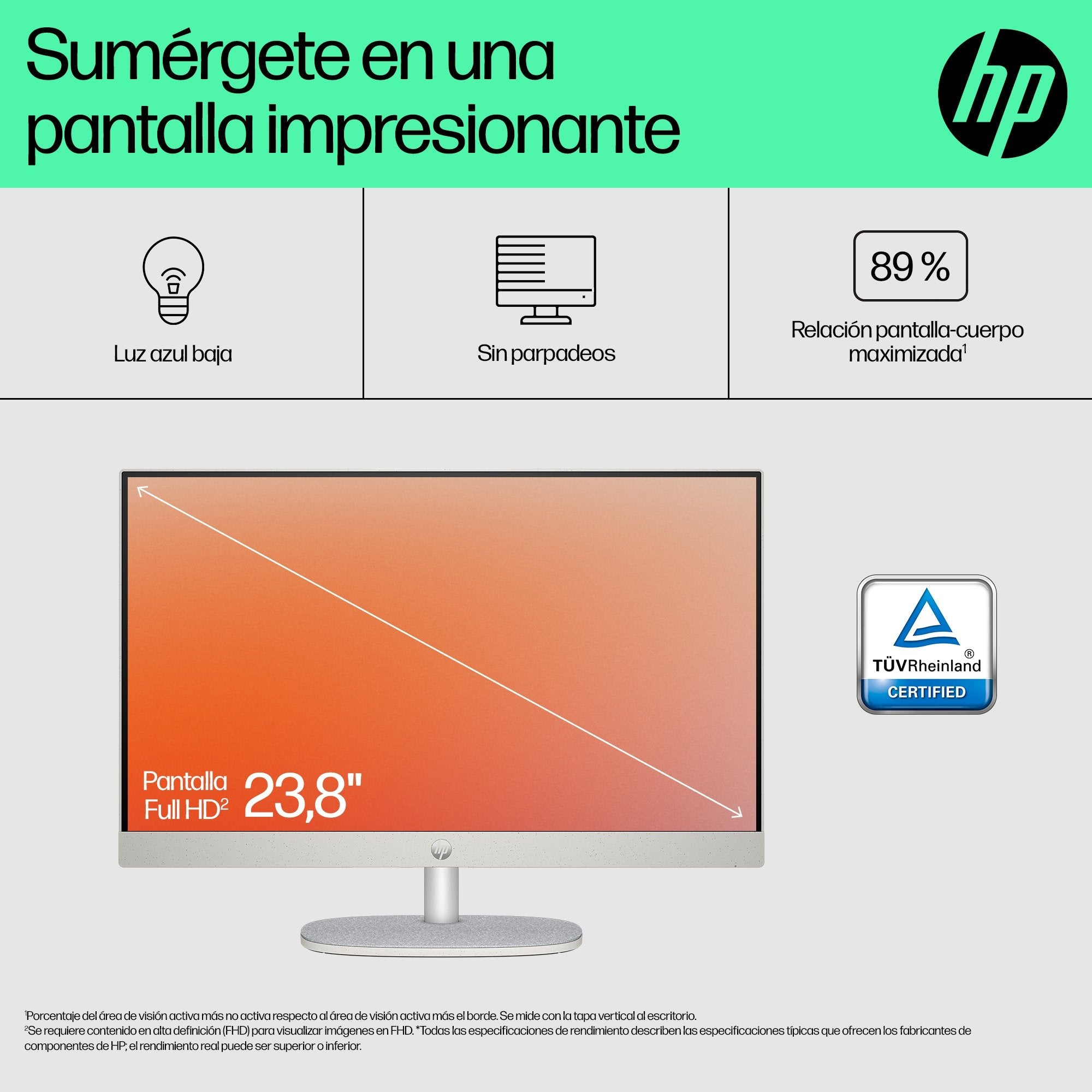 Pc All In One Hp 24-Cr0104ns Ryzen 5 7520u 16gb 1tb Ssd 23.8' Sin Sistema Operativo