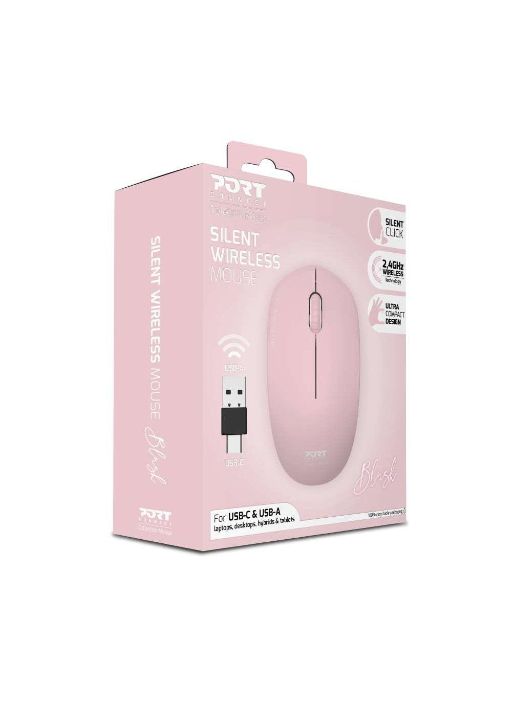 Port Connect 2.4ghz Collection Ii Wireless Mouse, Blush