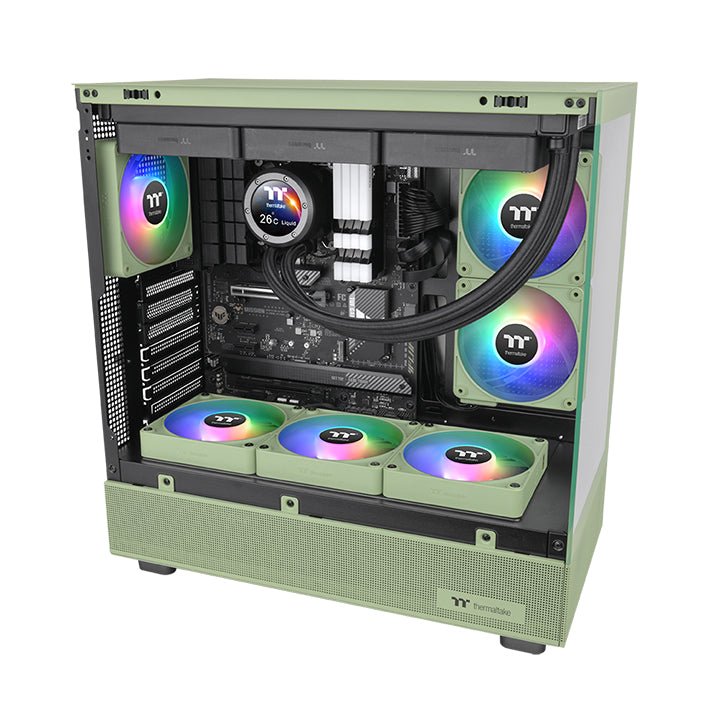 Ventilador De Caja Pc Thermaltake Ct140 Ex Reverse Argb Sync Verde Claro, Paquete De 3 Cl-F199-Pl14mg-A