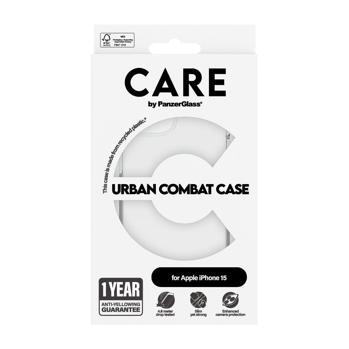 EAN 5715685005565 - PanzerGlass CARE™ by ® Urban Combat Case Transparent iPhone 15 funda para teléfono móvil Transparente imagen 3