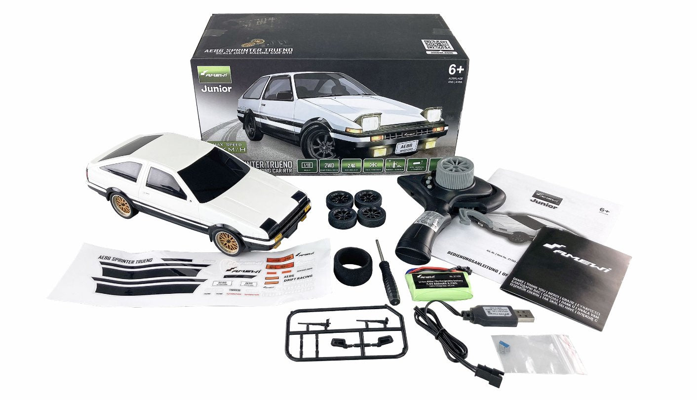 EAN 4262408971030 - Amewi AE86 Trueno modelo controlado por radio Coche de carreras de carretera Motor eléctrico 1:18 imagen 2