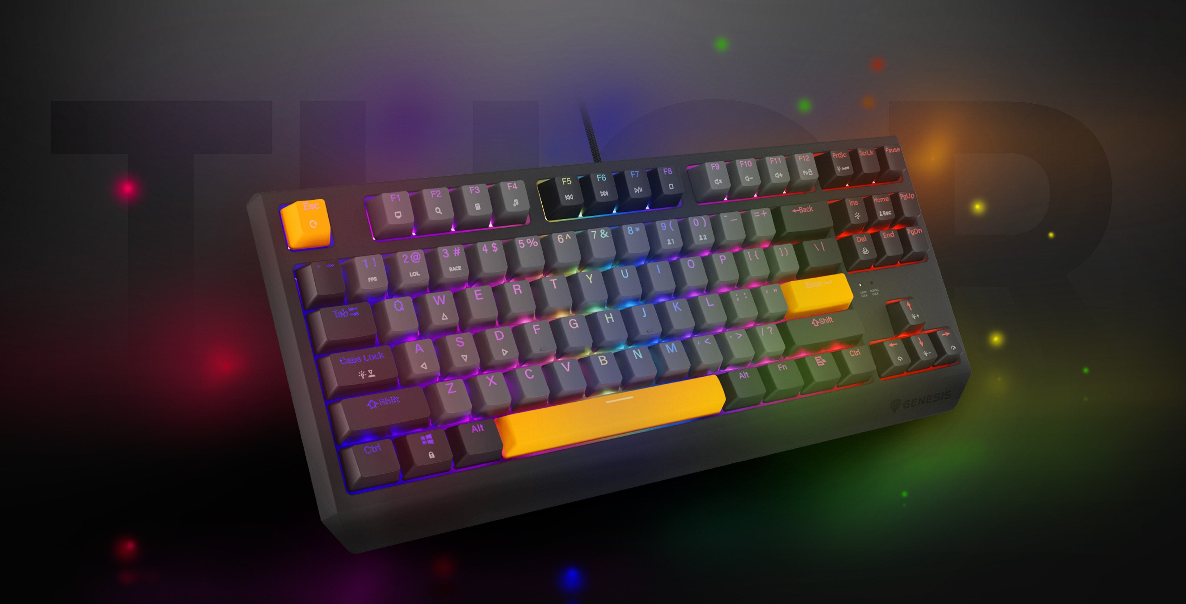 EAN 5901969443325 - GENESIS Thor 230 TKL teclado Juego USB + RF Wireless + Bluetooth QWERTY Negro, Gris, Naranja imagen 19