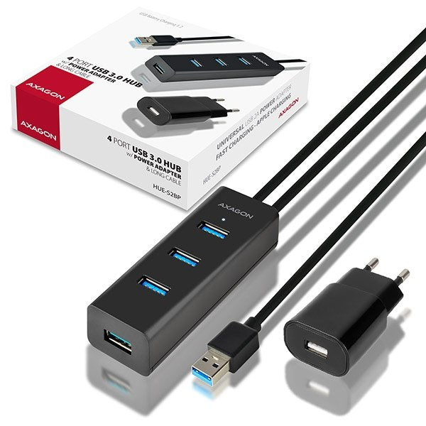 EAN 8595247903679 - Axagon HUE-S2BP hub de interfaz USB 3.2 Gen 1 (3.1 Gen 1) Type-A 5000 Mbit/s Negro imagen 13