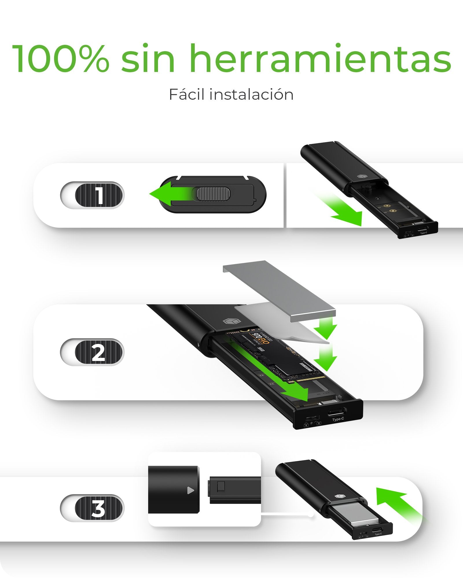 EAN 4250078172925 - ICY BOX IB-1807MT-C31 Caja externa para unidad de estado sólido (SSD) Negro M.2 imagen 2