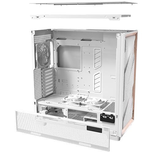 Caja Pc Antec Flux Pro_euv Wood Atx 2xusb3.0 Sin Fuente Blanco