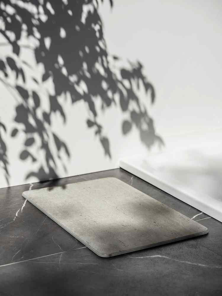Alfombra De Baño Antideslizante De Diatomita, Granito, 60 X 39 Cm