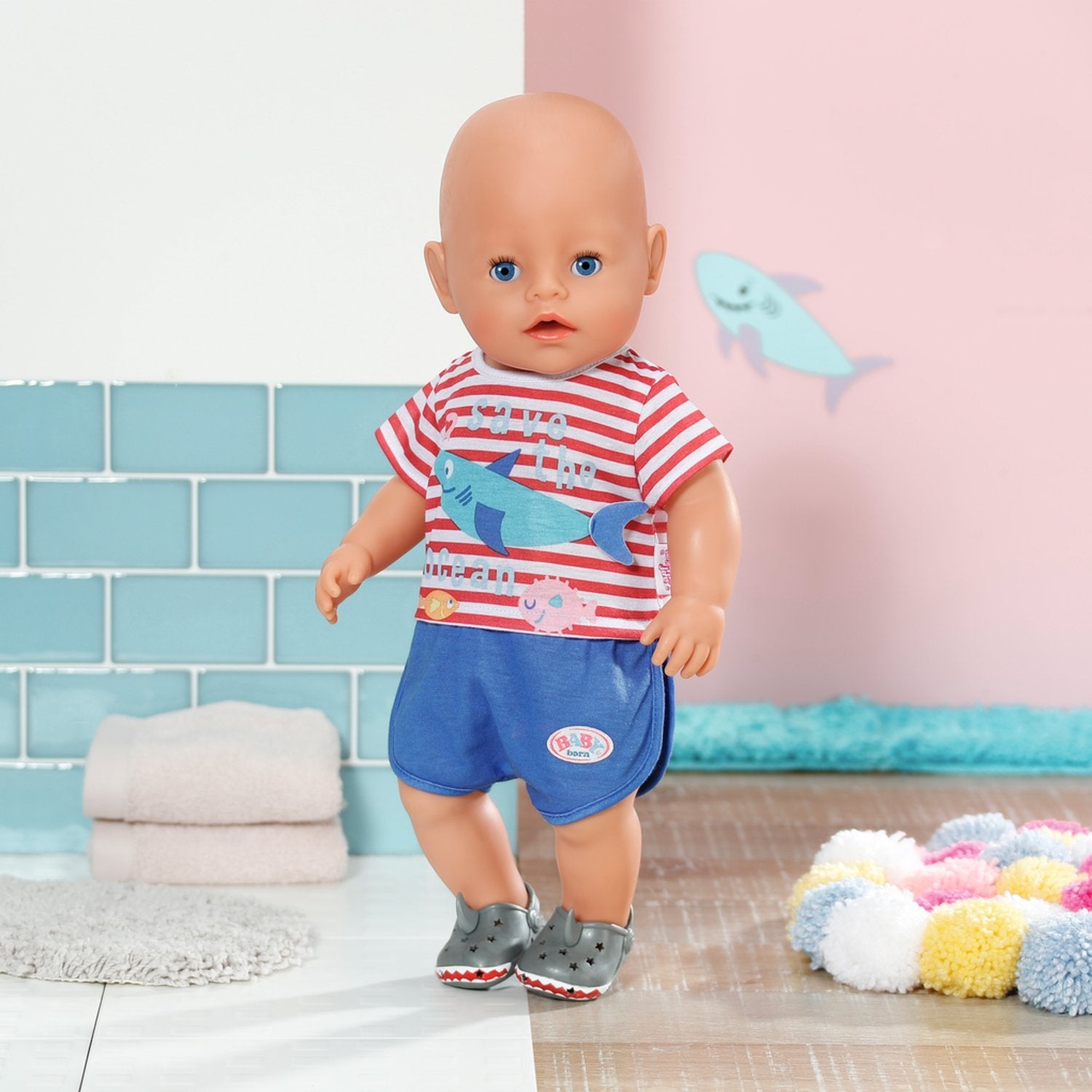 EAN 4001167834268 - BABY born Bath Pyjamas wShoes blue 43cm Pijama de muñeca imagen 4