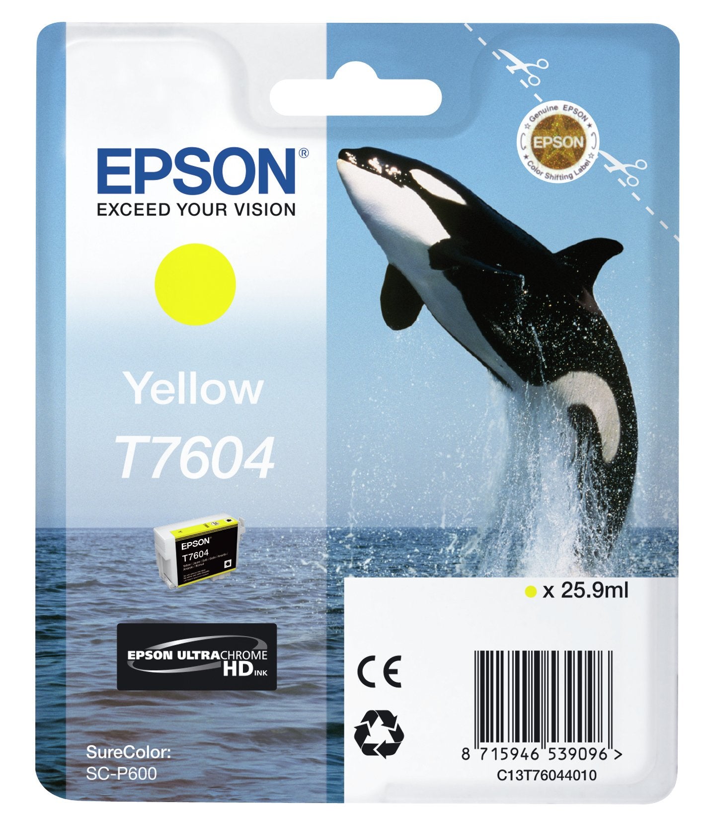 Tinta Original Epson T760440 Amarillo Supercolor P600sc-P600/ Orca Asesina