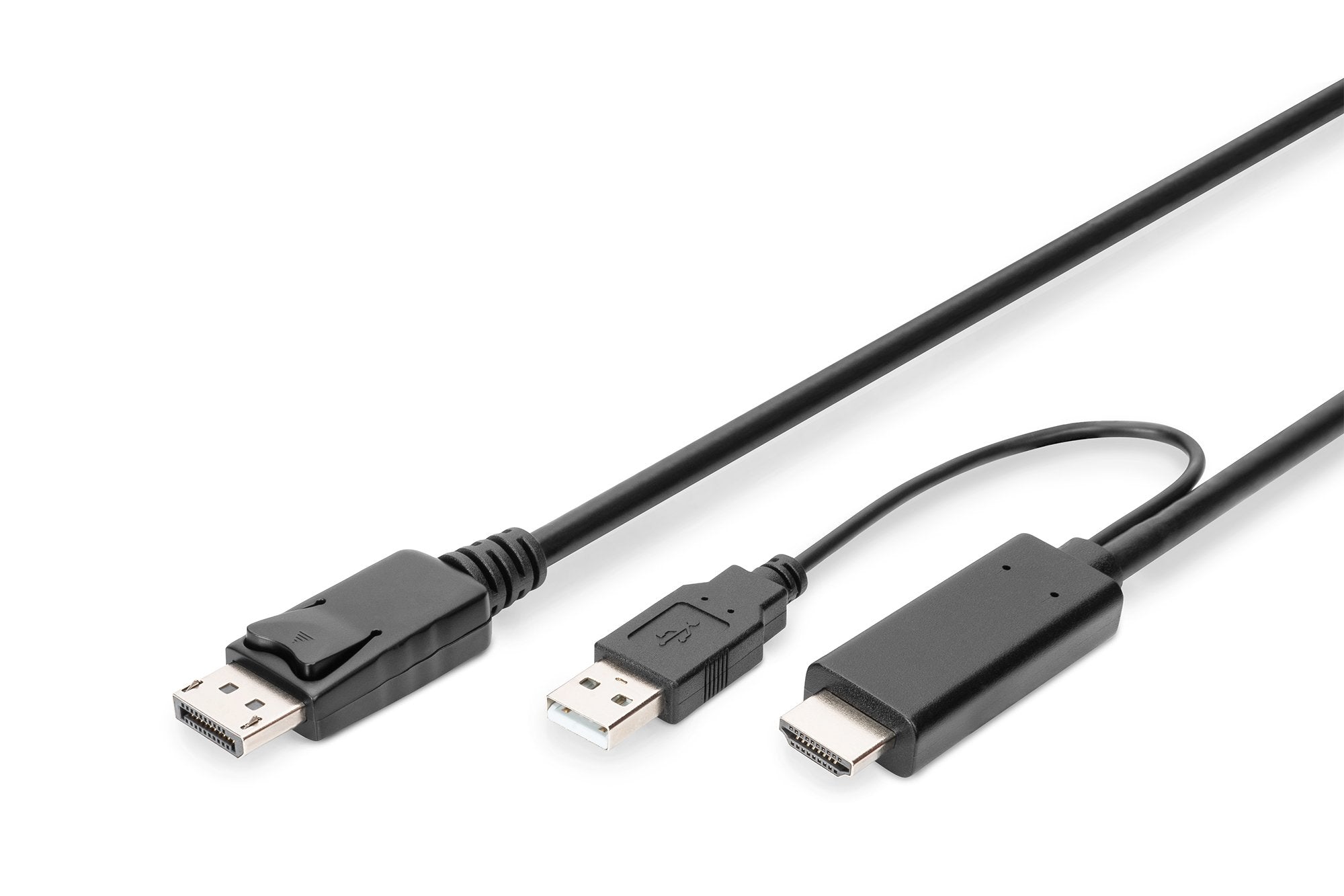 Digitus Hdmi To Dp Adapter Cable 2m 4k 30hz External Power Via Usb - A