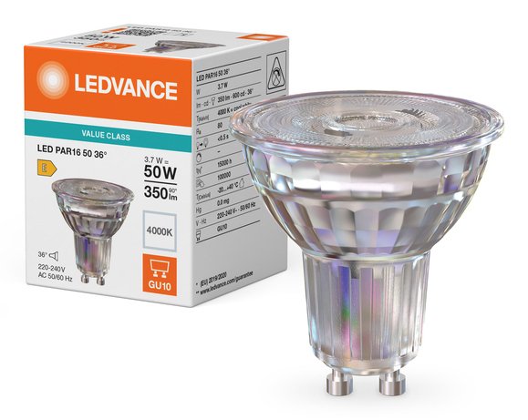 Osram Led Par16 50 36° P 3.7w 840 Gu10 Led-Reflektorlampen Par16 Mit Retrofit-Stec