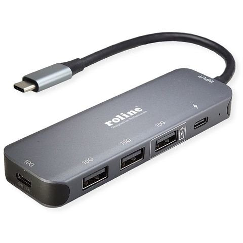 Roline Usb 3.2 Gen 2 Hub, 4fach, Typ-C-Anschlusscable