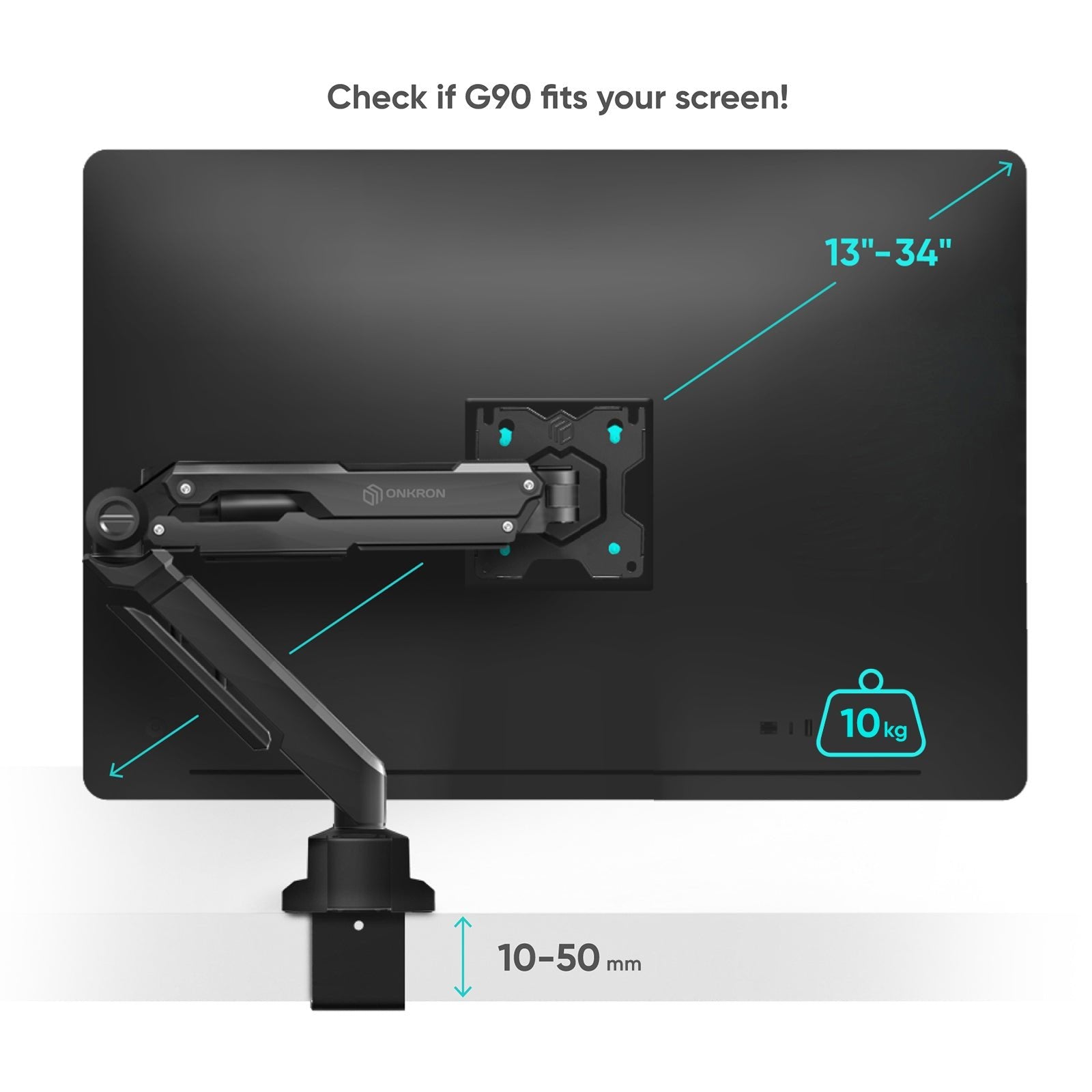 EAN 4603728443492 - ONKRON G90 86,4 cm (34") Escritorio imagen 11