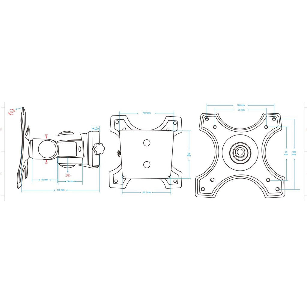 Soporte De Pared Manhattan Para Lcd / Tv, Articulado (Max. 22 "/ 12 Kg)
