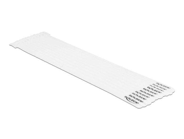 Delock Klett-Kabelbinder L 300 X B 12 Mm Blanco 10 Piezas