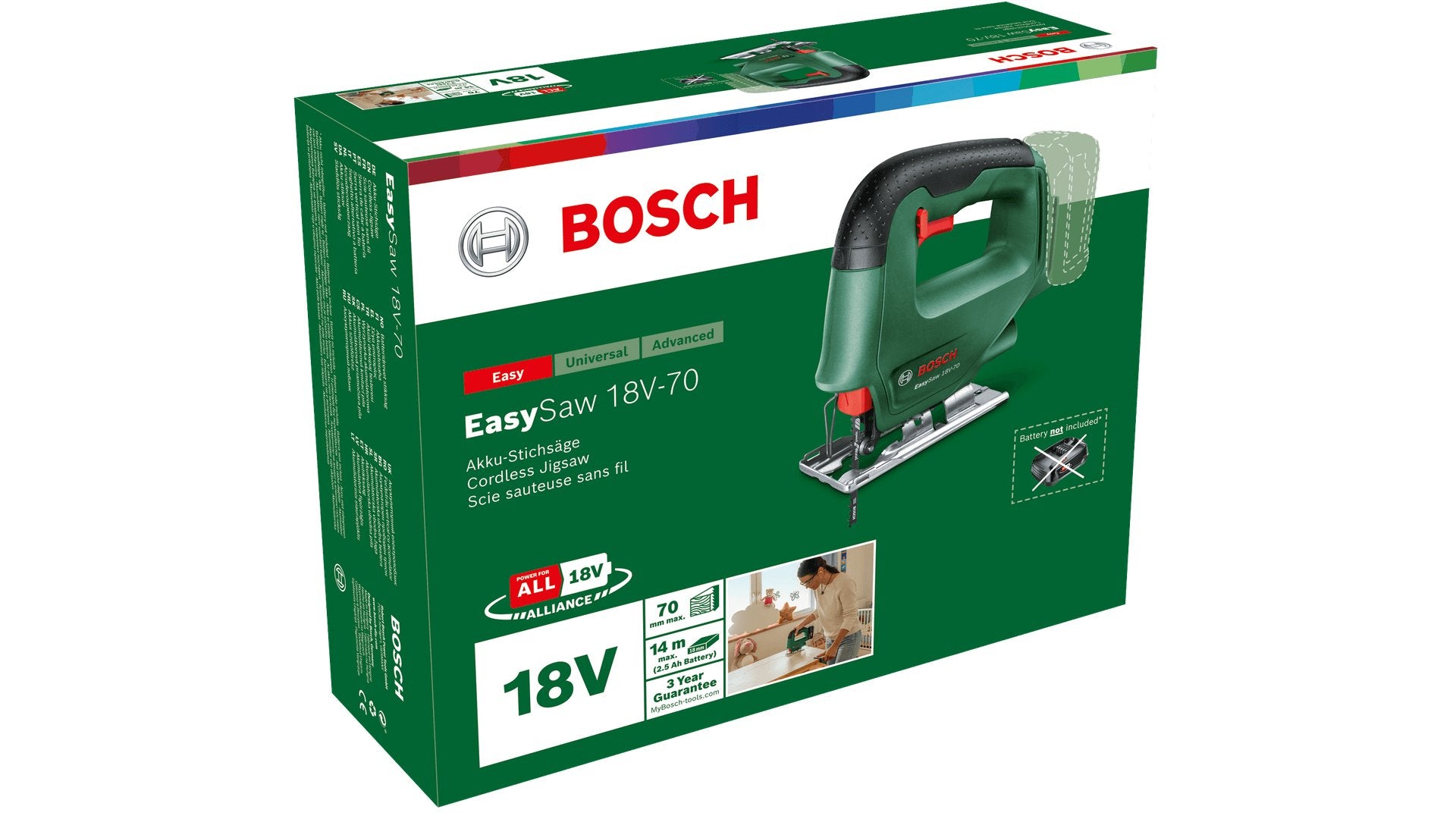EAN 4053423229912 - Bosch EasySaw 18V-70 power jigsaws 2600 spm 1,3 kg imagen 4