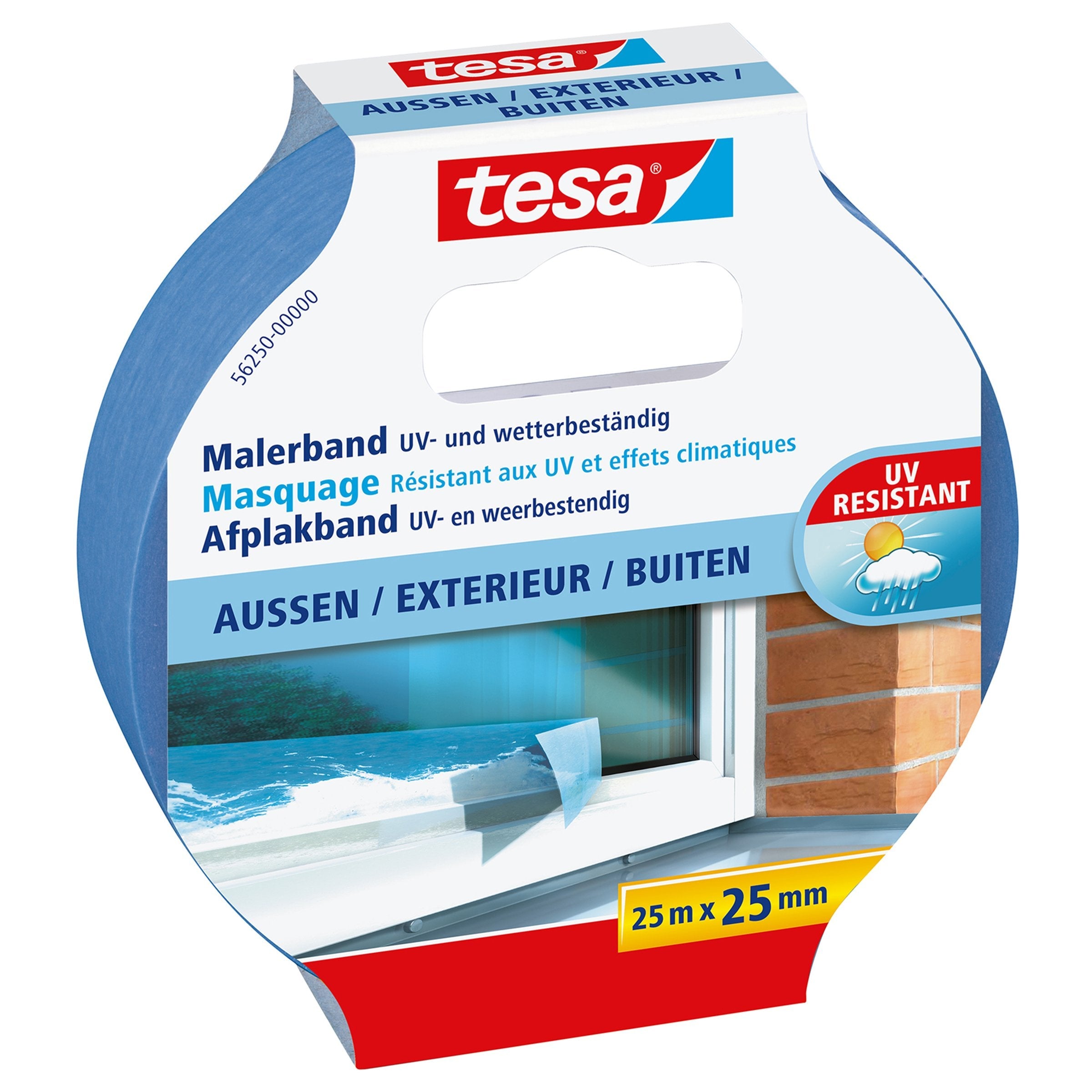 Tesa Masking Tape 25m X 25mm Preci.Outdoor Blue 04440