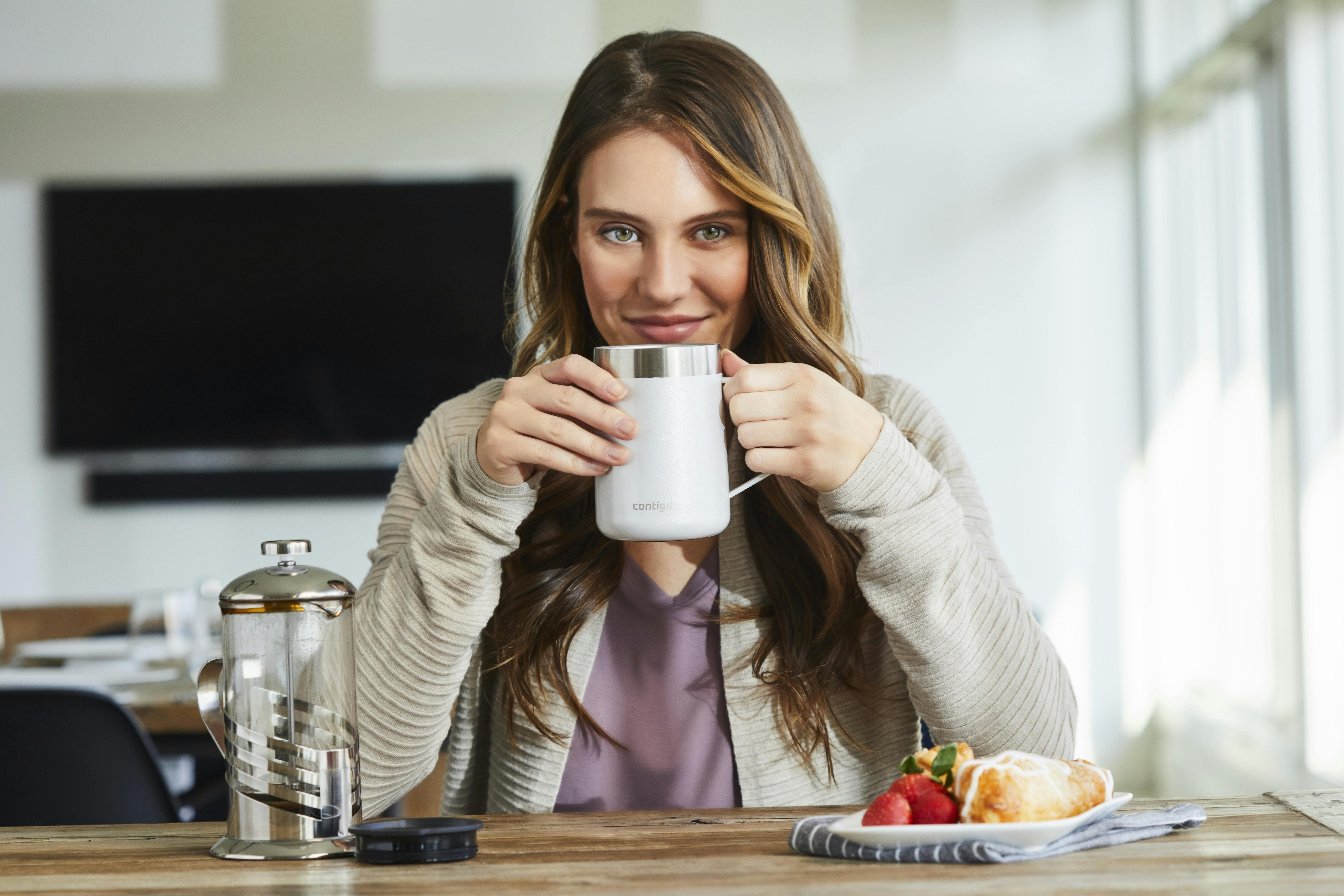 EAN 0840276163555 - CONTIGO 2174672 taza de viaje 420 ml Plata, Blanco Acero inoxidable imagen 5