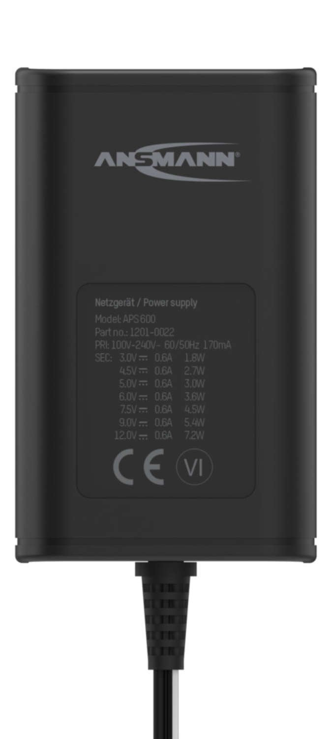 Ansmann Aps 600 Unidad De Fuente De Alimentación 7,2 W Negro