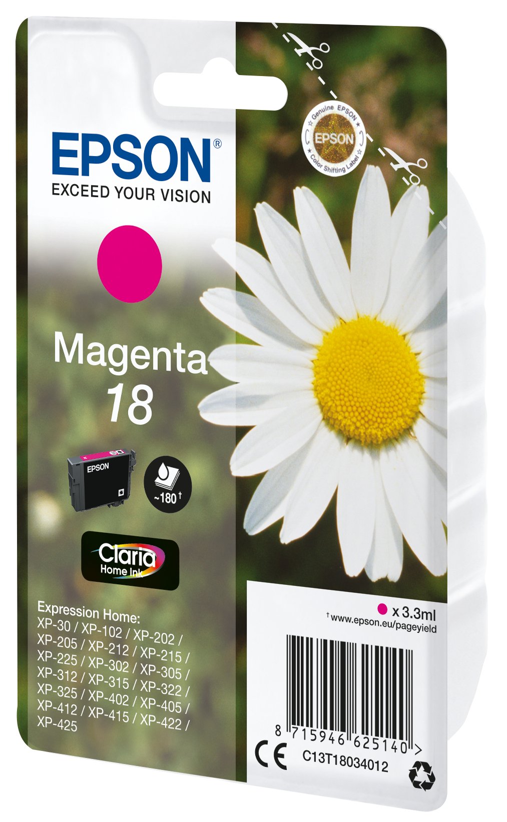 EAN 8715946625157 - Epson Daisy C13T18034022 cartucho de tinta 1 pieza(s) Original Rendimiento estándar imagen 1