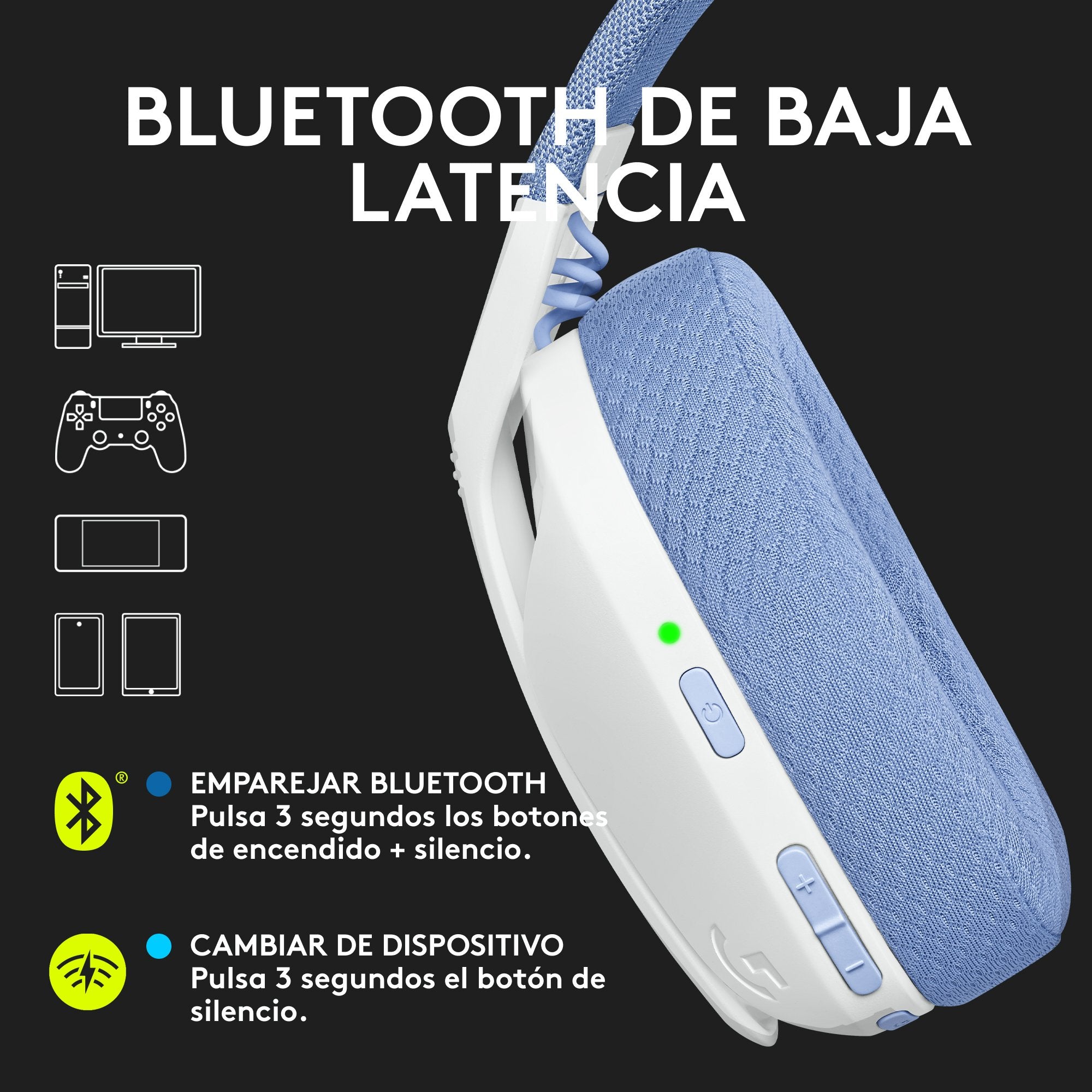 EAN 5099206097490 - Logitech G 981-001074 auricular y casco Auriculares Inalámbrico Diadema Juego Bluetooth Blanco, Lila imagen 11