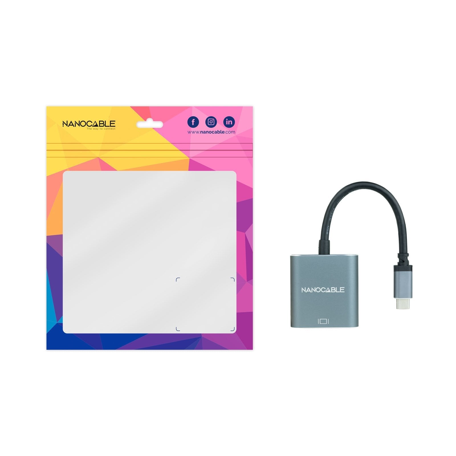 Nanocable Conversor Usb-C A Vga - Aluminio - 10cm - Gris