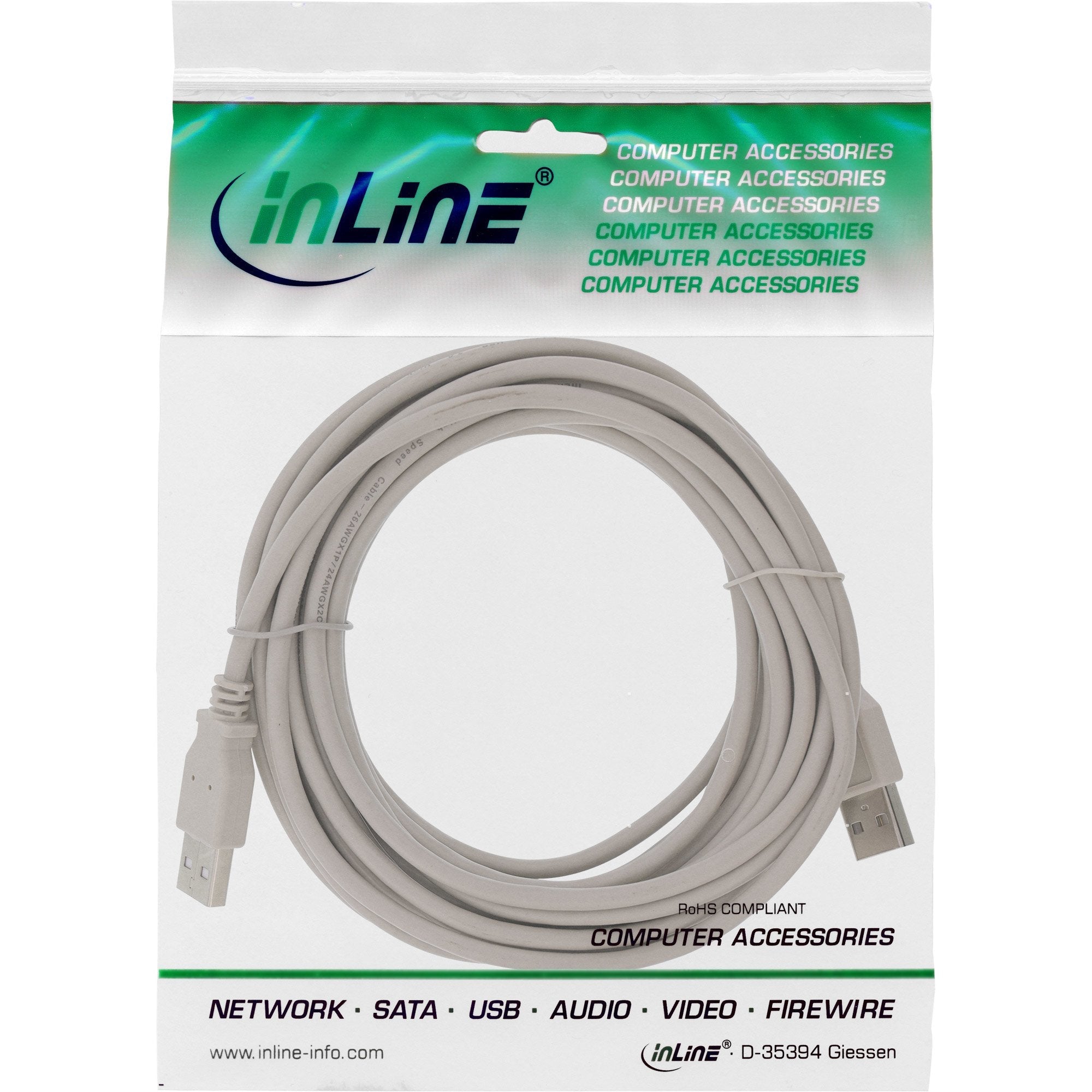 Cable Inline Usb 2.0 Tipo A Macho A Tipo A Macho Beige 3m