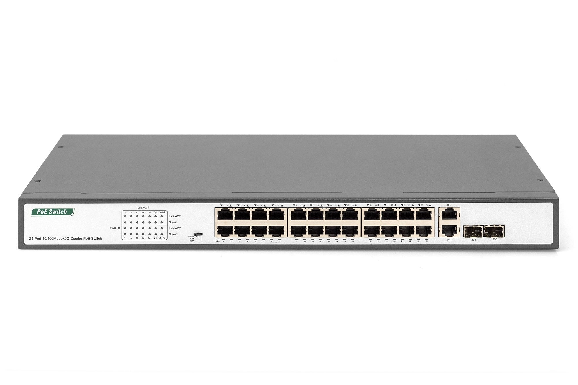 Digitus Dn-95343 Switch No Administrado Fast Ethernet (10/100) Negro, Plata 1u Energía Sobre Ethernet (Poe)