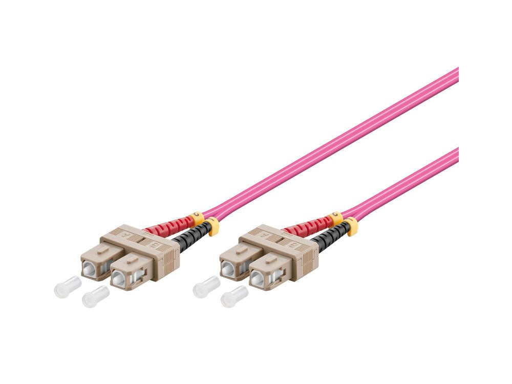 Goodconnections Cable De Red Lwl Duplex Om4 (Multimode, 50 125) Sc Sc, Lszh, Austauschbare Polarität, 0,5m,