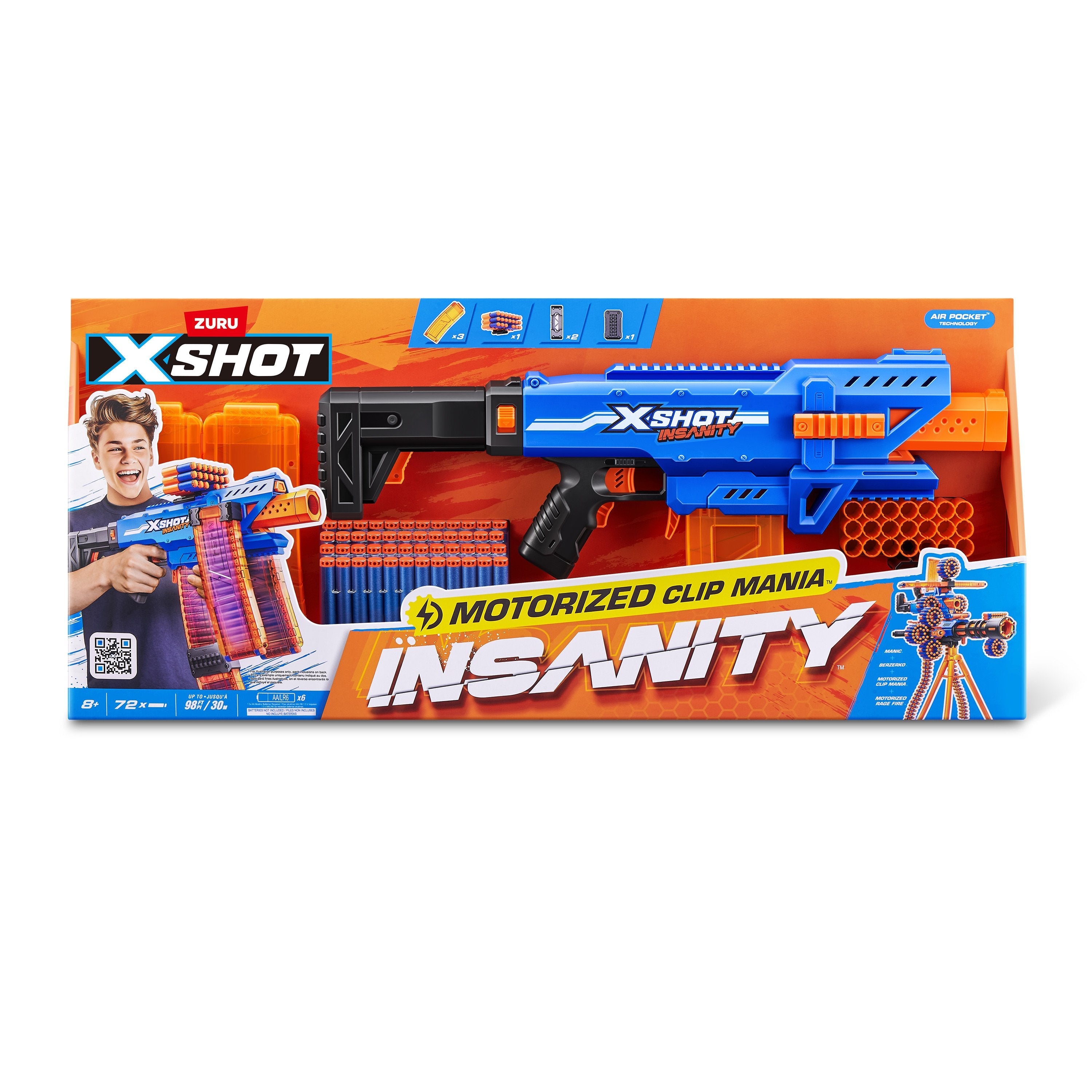 Zuru Xshot - Insanity Clip Blaster Motorisiert Mit Darts 36786