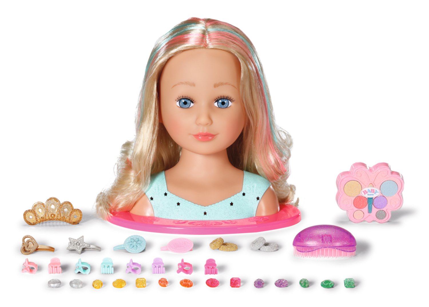 Zapf Creation Baby Born® Sister Styling Head Princess, Cabeza De Maquillaje Y Peluquería 835432