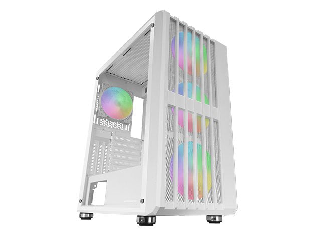 Caja Semitorre Atx Mc-Vault Argb Blanco Mars Gaming Bahías Int:2x3'5, 3x2'5/ 1xusb3.0/ 2xusb2.0/ Audio In/Out/ Sistema De Gestión De Cableado Interno