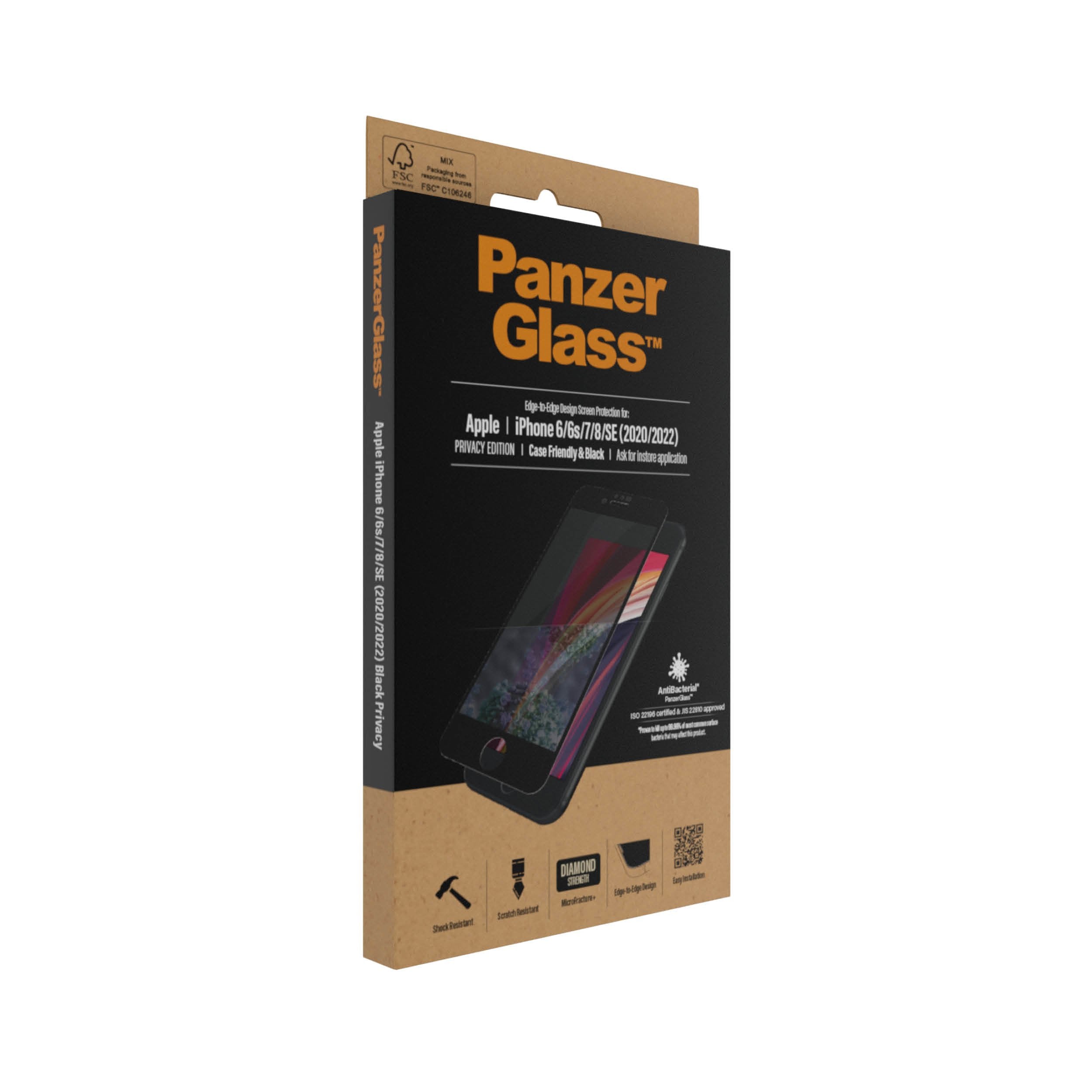 Panzerglass Apple Iphone 6/6s/7/8/Se (2020/2022) Cf Privacy Negro